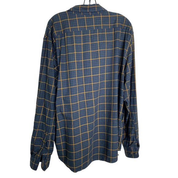 Banana Republic Mens Blue and Yellow Untucked Fit Plaid Button-Down Shirt XL - Picture 2 of 8